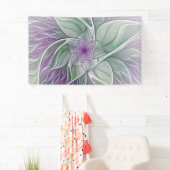 Blume Traum, Abstraktes Lila Grünes Fraktal Kunst Banner (Insitu)
