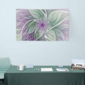 Blume Traum, Abstraktes Lila Grünes Fraktal Kunst Banner (Messeveranstaltung)