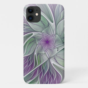 Blume Traum, Abstraktes Lila Grünes Fraktal Kunst Case-Mate iPhone Hülle
