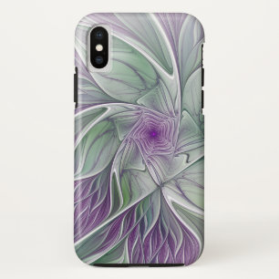 Blume Traum, Abstraktes Lila Grünes Fraktal Kunst Case-Mate iPhone Hülle