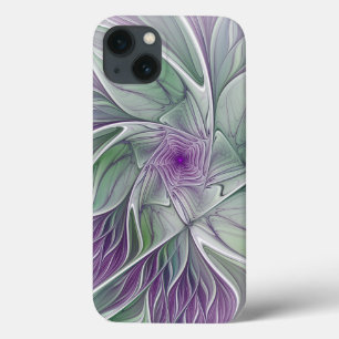 Blume Traum, Abstraktes Lila Grünes Fraktal Kunst Case-Mate iPhone Hülle