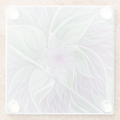 Blume Traum, Abstraktes Lila Grünes Fraktal Kunst Glasuntersetzer (Rückseite)