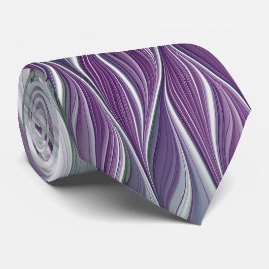 Blume Traum, Abstraktes Lila Grünes Fraktal Kunst Krawatte (Gerollt)