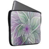 Blume Traum, Abstraktes Lila Grünes Fraktal Kunst Laptopschutzhülle (Vorne Rechts)