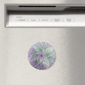 Blume Traum, Abstraktes Lila Grünes Fraktal Kunst Magnet (In Situ (Geschirrspüler))