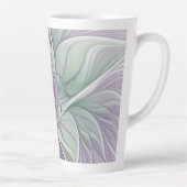 Blume Traum, Abstraktes Lila Grünes Fraktal Kunst Milchtasse (Rechts)