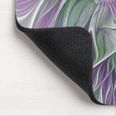 Blume Traum, Abstraktes Lila Grünes Fraktal Kunst Mousepad (Ecke)