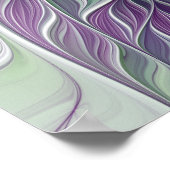 Blume Traum, Abstraktes Lila Grünes Fraktal Kunst Poster (Ecke)
