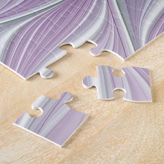 Blume Traum, Abstraktes Lila Grünes Fraktal Kunst Puzzle (Seite)