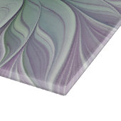 Blume Traum, Abstraktes Lila Grünes Fraktal Kunst Schneidebrett (Ecke)