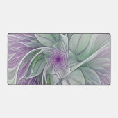 Blume Traum, Abstraktes Lila Grünes Fraktal Kunst Schreibtischunterlage (Vorderseite)