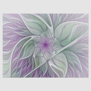 Blume Traum, Abstraktes Lila Grünes Fraktal Kunst Seidenpapier
