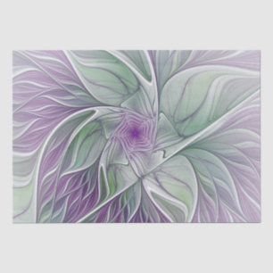 Blume Traum, Abstraktes Lila Grünes Fraktal Kunst Seidenpapier
