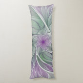 Blume Traum, Abstraktes Lila Grünes Fraktal Kunst Seitenschläferkissen (Rückseite (Vertikal))