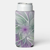 Blume Traum, Abstraktes Lila Grünes Fraktal Kunst Selters Dosenkühler (Seltzer Rückseite)
