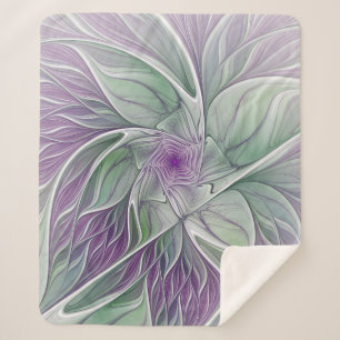 Blume Traum, Abstraktes Lila Grünes Fraktal Kunst Sherpadecke
