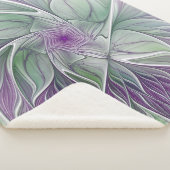 Blume Traum, Abstraktes Lila Grünes Fraktal Kunst Sherpadecke (3/4)