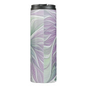 Blume Traum, Abstraktes Lila Grünes Fraktal Kunst Thermosbecher (Rückseite)
