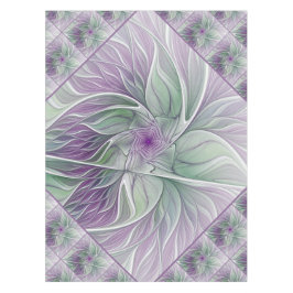 Blume Traum, Abstraktes Lila Grünes Fraktal Kunst Tischdecke
