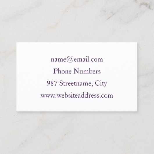 Blume Traum, Abstraktes Lila Grünes Fraktal Kunst Visitenkarte (Rückseite)