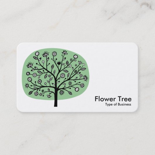 Blume Tree - ausgeblendetes Grün Visitenkarte (Vorderseite)