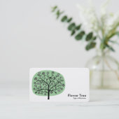 Blume Tree - ausgeblendetes Grün Visitenkarte (Stehend Vorderseite)