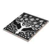 Blume Tree Black & White Beardsley Hearts Fliese (Seite)