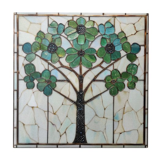 Blume Tree Fliese (Vorderseite)