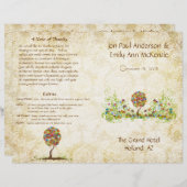 Blume Tree Hochzeitsprogramm (Vorne/Hinten)