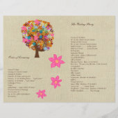 Blume Tree Hochzeitsprogramm (Rückseite)