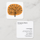 Blume Tree - Orange Quadratische Visitenkarte (Vorne/Hinten)