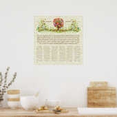 Blume Tree Print Quaker Hochzeitszertifikat Poster (Küche)