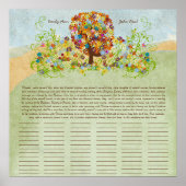 Blume Tree Print Quaker Hochzeitszertifikat Poster (Vorne)