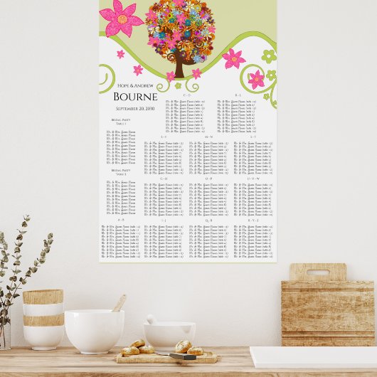 Blume Tree Seating Chart Alphabetical Table # s Poster (Küche)