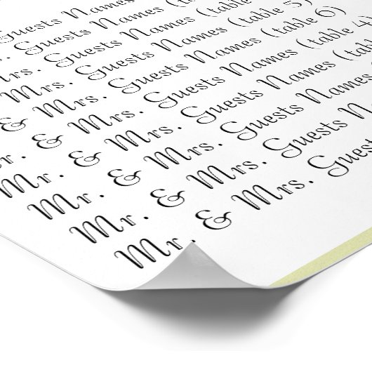 Blume Tree Seating Chart Alphabetical Table # s Poster (Ecke)