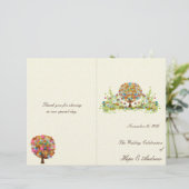 Blume Tree Wedding Program sublte Damask (Stehend Vorderseite)