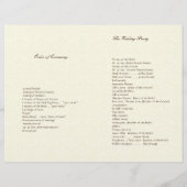 Blume Tree Wedding Program sublte Damask (Rückseite)