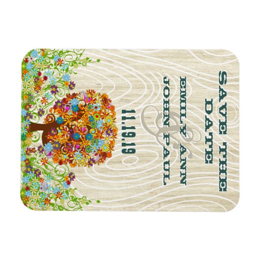 Blume Tree Wood Grain Save the Date Magnet (Horizontal)