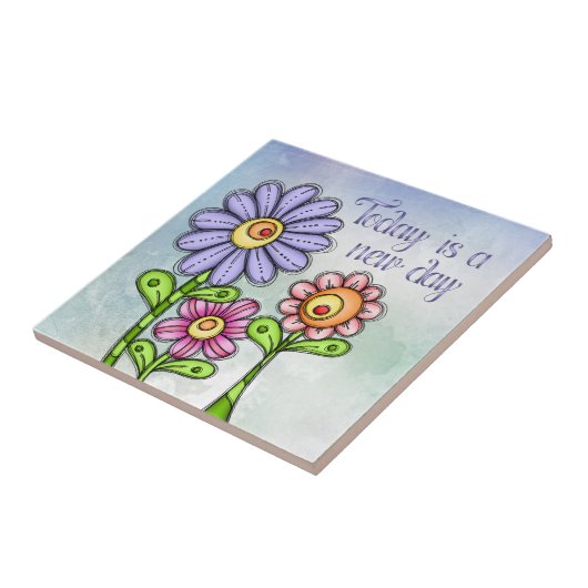 Blume Trio Fliese (Seite)