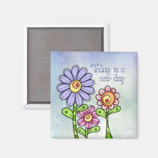 Blume Trio Magnet (Vorderseite/Rückseite)