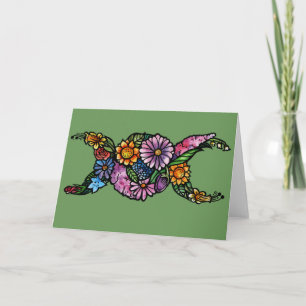 Blume Triple Moon Symbol gesegnet sein Karte