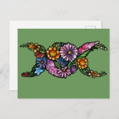 Blume Triple Moon Symbol gesegnet sein Postkarte (Vorne/Hinten)