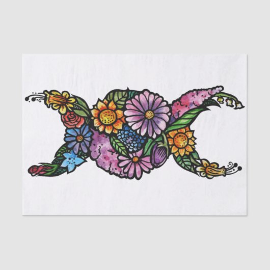 Blume Triple Moon Symbol gesegnet sein Seidenpapier (Vorderseite)