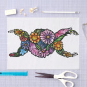 Blume Triple Moon Symbol gesegnet sein Seidenpapier (Handwerk)