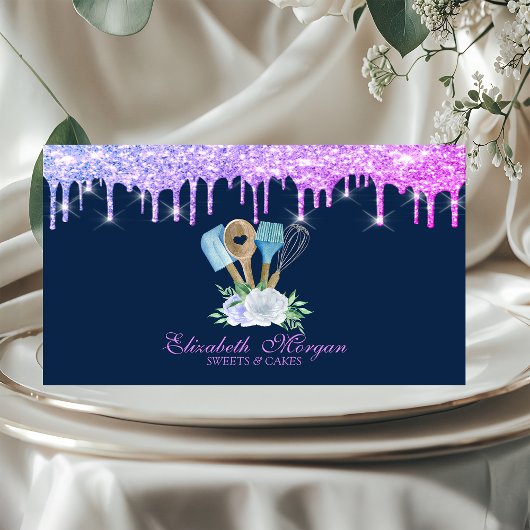 Blume Tropfen Bäckereihandwerkzeuge Visitenkarte