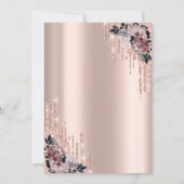 Blume, Tropfen Brunch & Bubbly Brautparty Einladung (Rückseite)