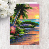Blume Tropical Birthday Card Karte