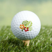 Blume Tropical Blätter Hibiskus Hawaii Red Orange. Golfball (Insitu T-Shirt)