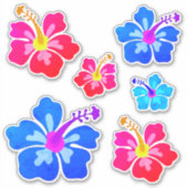 Blume Tropical Shaped Art des hawaiianischen Hibis Aufkleber (Vorderseite)
