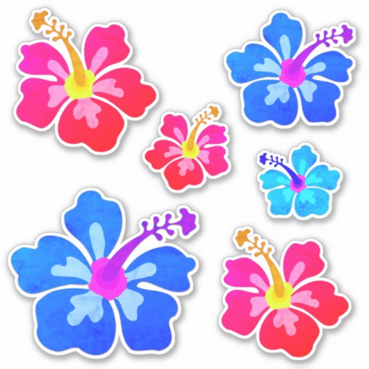 Blume Tropical Shaped Art des hawaiianischen Hibis Aufkleber (Vorderseite)